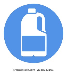 Milk plastic bottle vector icon. Dairy product sign. Graph symbol for cooking web site and apps design, logo, app, UI