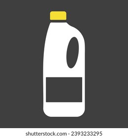 Milk plastic bottle vector on dark background icon. Dairy product sign. Graph symbol for cooking web site and apps design, logo, app, UI