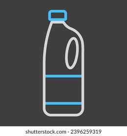 Vector de botellas de plástico de leche en un icono de fondo oscuro. Signo de producto lácteo. Símbolo gráfico para cocinar diseño de sitio web y aplicaciones, logotipo, aplicación, interfaz de usuario