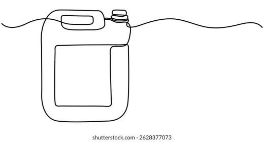 Contêiner de plástico de leite desenho contínuo de uma linha, Ícone Gallon Of Milk, Garrafa de plástico grande, Gallon desenho contínuo de uma linha ilustração vetorial, Garrafa de design de leite.