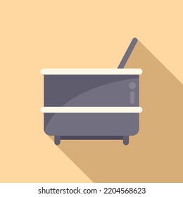 Milk pot factory icon flat vector. Cheese production. Farm process