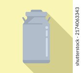 Milk pot icon flat vector. Eco farm. Garden farming