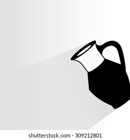milk pot on white background, flat and shadow theme