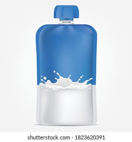 
Milk pouch packaging.milk drinks Vector Illustration.