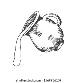 milk is pouring from a jug object