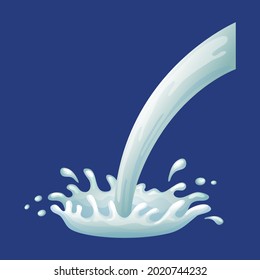 
milk is pouring. white drink. drink. blot. illustration. vector. logo. water. spill.