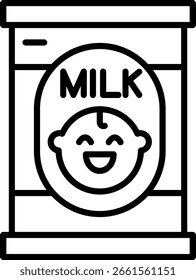 Línea de leche en polvo Vector Icon Design