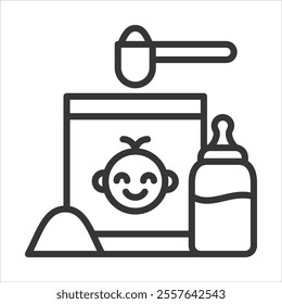 Milk Powder Outline Icon Vector Illustration