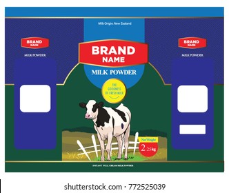 milk powder package illustration