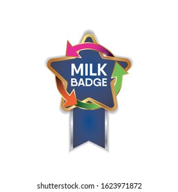 Milk Premium Badge Logo Vector