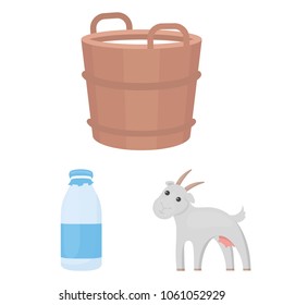 Milk product cartoon icons in set collection for design.Milk and food vector symbol stock web illustration.