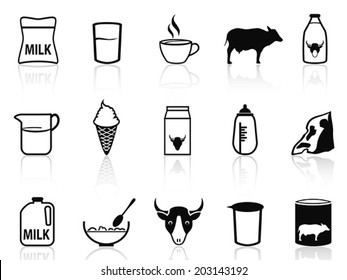 Milk Product Icons Set