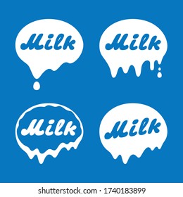 Milk product label set. Vector illustration