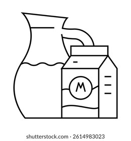 milk milk product line icon vector. milk milk product sign. isolated contour symbol black illustration
