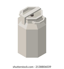 Milk production isometric composition with isolated image of industrial facility on blank background vector illustration
