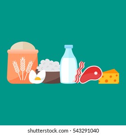 Milk products vector