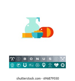 Milk products vector icon
