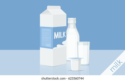 Milk Products Vector Illustration Stock Vector (Royalty Free) 623360744