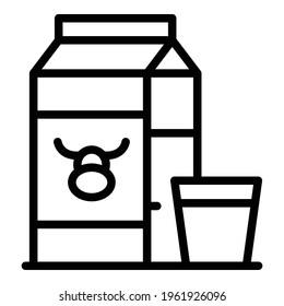 Milk protein icon. Outline Milk protein vector icon for web design isolated on white background