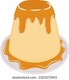 Milk pudding with sweet caramel sauce.