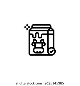 milk quality accepted outline icon and illustration