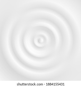 Milk ripple circle, drop falling on yoghurt with splash wave top view. Realistic vector illustration of cream dairy product or cosmetic cream product with round ripple surface texture