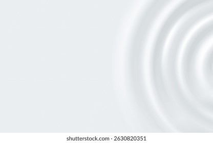 Milk ripple wave or cream splash background with drop circles, realistic vector effect. Milk ripples with waves of milky cream or yogurt from drop drip motion texture on surface in top view background