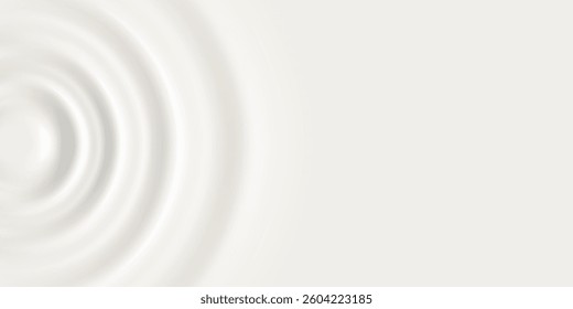 Milk ripple wave splash background, vector white yogurt or cream concentric circles top view. 3d round swirl texture surface from falling drop, moisturizer, lotion, paint dairy product or sound wave