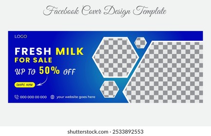 milk sale Facebook profile cover design 