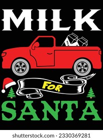 Milk for santa EPS file for cutting machine. You can edit and print this vector art with EPS editor.