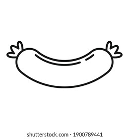 Icono de salchicha de leche. Icono de vector de salchicha de leche de contorno para diseño web aislado en fondo blanco