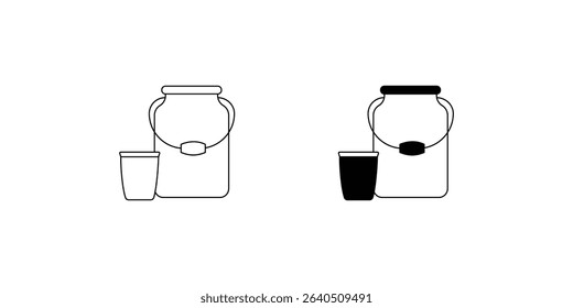 milk set icon with white background vector stock illustration