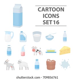 Milk set icons in flat style. Big collection milk vector symbol stock illustration