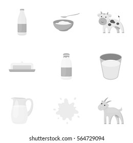 Milk set icons in monochrome style. Big collection of milk vector symbol stock illustration