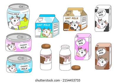 milk set,canned milk,carton of milk,bottle of milk,UHT milk