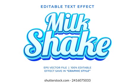 Milk shake 3D editable text effect template