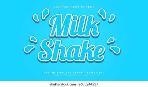 Milk Shake 3d editable text effect Template Suitable for fresh theme