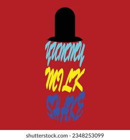 Milk shake bottle design for poster, banner, vector art illustration