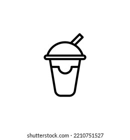 milk shake concept line icon. Simple element illustration. milk shake concept outline symbol design.