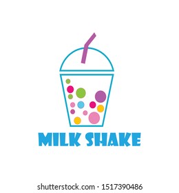 Milk shake cup vector icon design