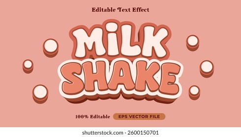 milk shake editable text effect, graphic style collection