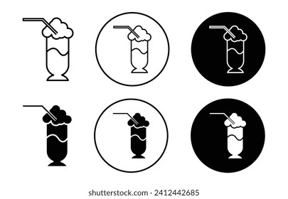 Milchschütteln flacher Linie Symbol Set. Milchschütteln dünne Linie, Vektorgrafik