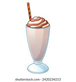 Milk Shake Float Vector Cartoon Illustration