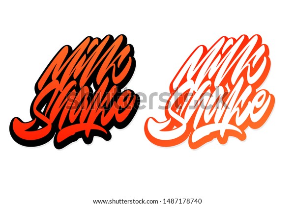 Milk Shake Handwritten Vector Lettering Design Stock Vector (Royalty ...