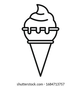 Milk shake ice cream icon. Outline milk shake ice cream vector icon for web design isolated on white background