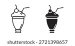 Milk shake icon concept set. Simple icon collection