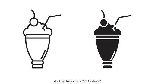 Conjunto de conceitos de ícone Milk shake. Coleção de ícones simples