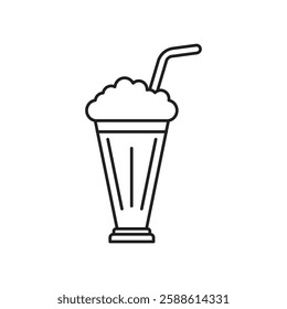 Milk shake icon Flat illustration sign