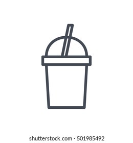 Milk Shake Icon Food Outlined Drink