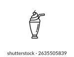 milk shake icon line vector design